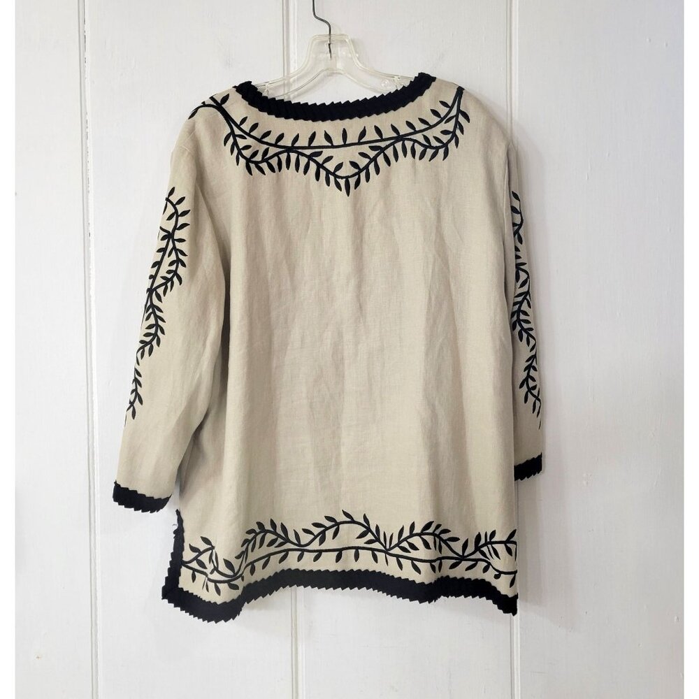 Linea by Louis Dell'Olio Embroidered Linen Jacket - Picture 4 of 7